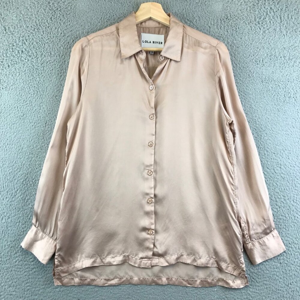 Lola River Shirt Women Pink Sz S Button Up Casual Everyday Blouse‎ Anthropologie